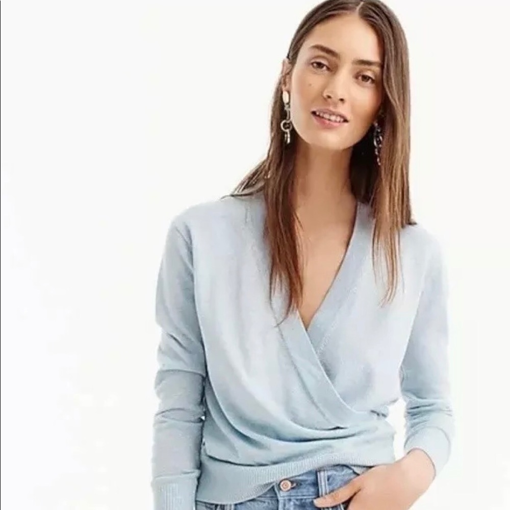 JCREW light blue lured sweater XS like new cond
